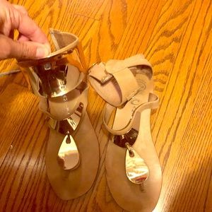 Jeffrey Campbell gold sandals